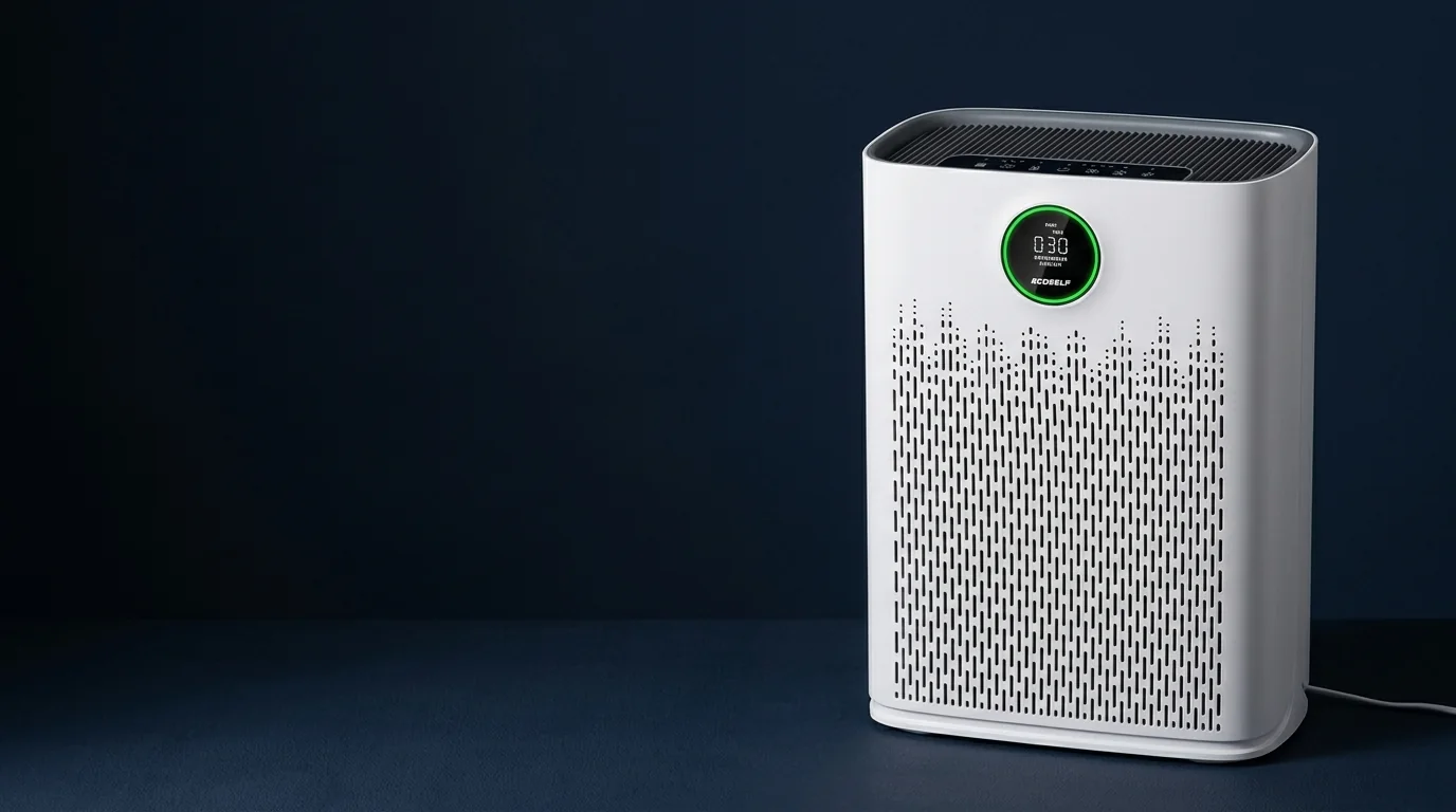 AI-assisted illustrative front view of the white ECOSELF HAP603-style air purifier