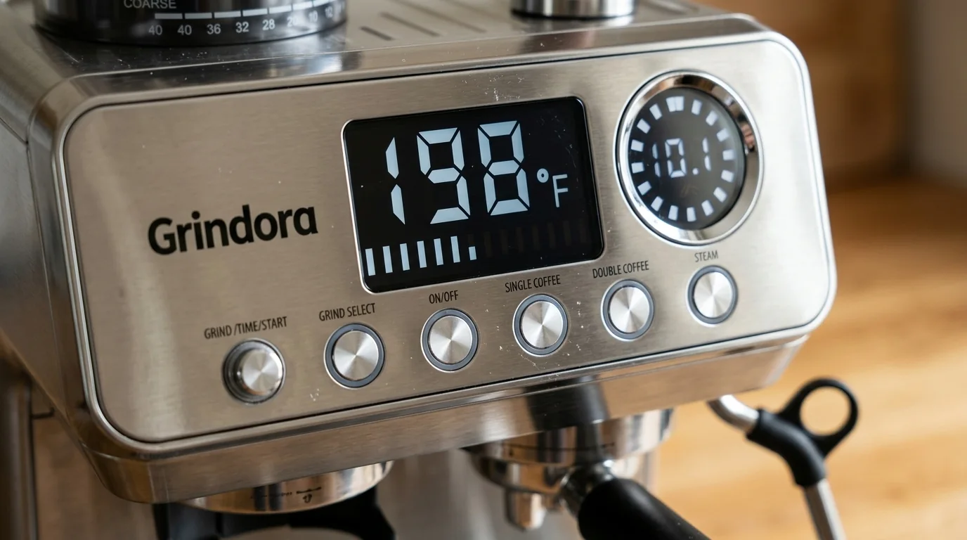 Grindora AT-CMG-01 front digital control panel and temperature controls